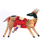 deer-gond-art-handmade-tribal-deer-painting