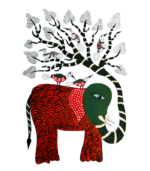 elephant-gond-art-handmade-tribal-elephant-painting