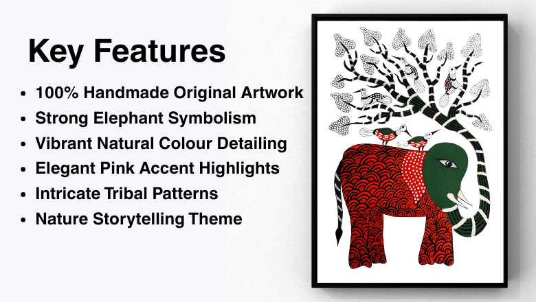 elephant-gond-art-handmade-tribal-elephant-painting