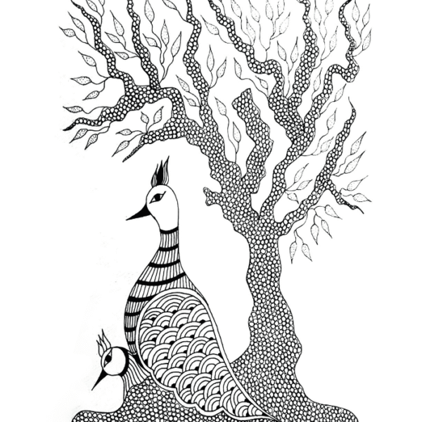 Peacock Gond Art