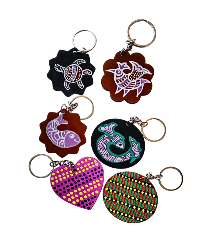 handmade-gond-art-wooden-keyring-set-of-6