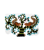 Squirrel Gond Art, Two Squirrels Painting, Gond Art Painting, Handmade Gond Art, Tribal Wall Art, Nature Wall Art, Tree Painting, Wildlife Gond Art, Indian Tribal Art, Handmade Wall Decor, Living Room Wall Art, Office Wall Art, Original Artwork, Kalarekha, Rupa Goswami, Traditional Indian Art, Animal Art, Ethnic Home Decor