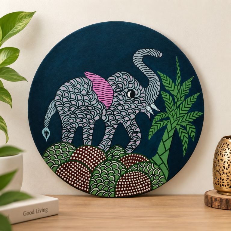 Elephant Wooden Wall Decor Kala Rekha Rekha ki Pahchan