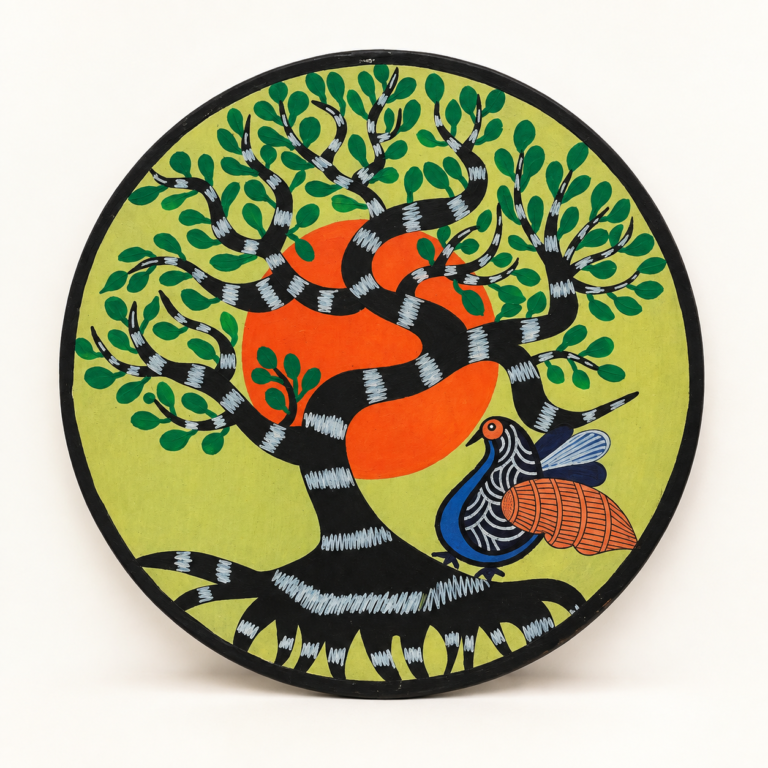 Sunrise Wooden Wall Decor | Handcrafted Round Wooden Wall Art | 10 x 10 Inch Wall Hanging | Home Decor